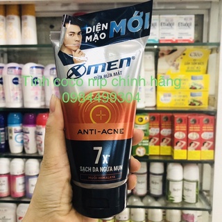 Sữa Rửa Mặt X-Men Anti Acne Giảm Mụn, sạch nhờn,se khít lỗ chân lông, chiết xuất muối himalaya 100g