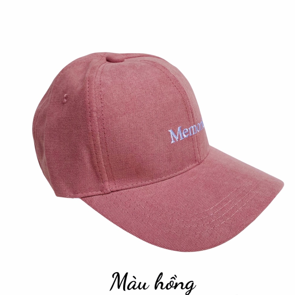 Mũ Lưỡi Trai, Nón Kết MEMORIE Nam Nữ Chất Nỉ Nhung Cao Cấp