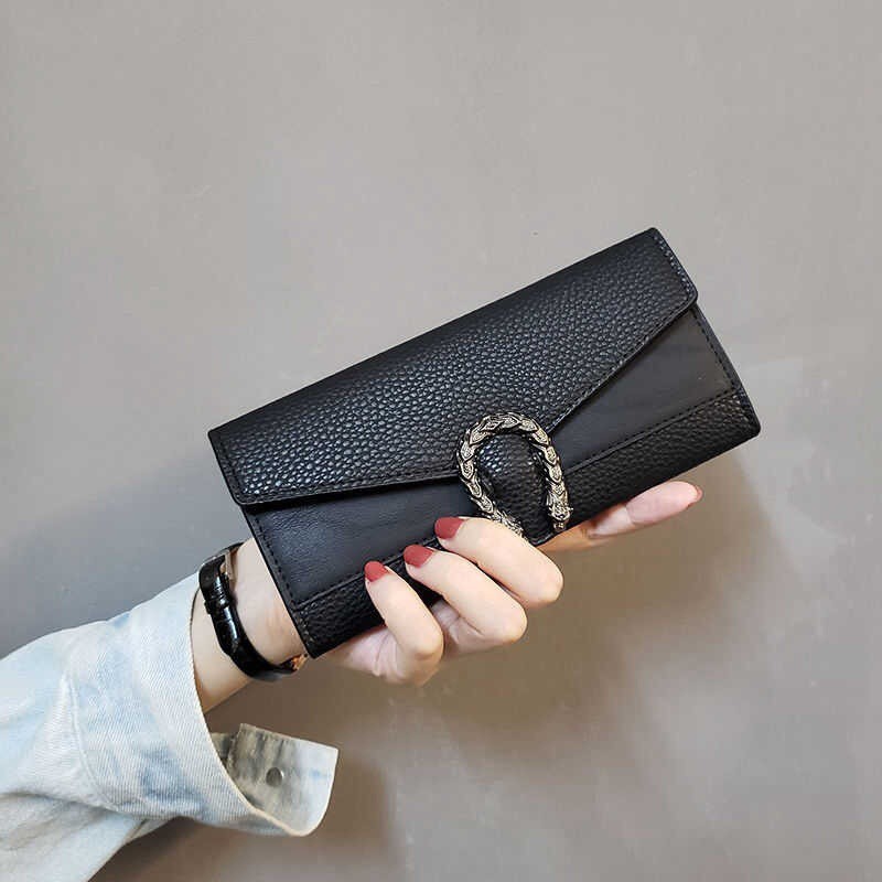 Ví Da Clutch Nữ Thời Trang Khóa Rồng kim loại