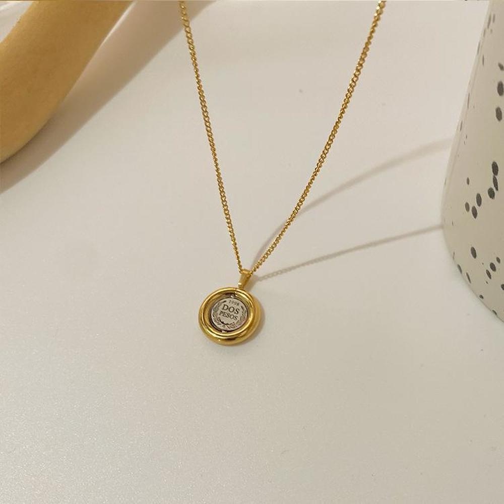 Dây chuyền hai mặt bằng thép titan cao cấp in chữ / hình đại diện phong cách cổ điển cá tính cho nữ