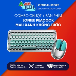 Combo Chuột + Bàn phím Lofree peacock màu xanh khổng tước