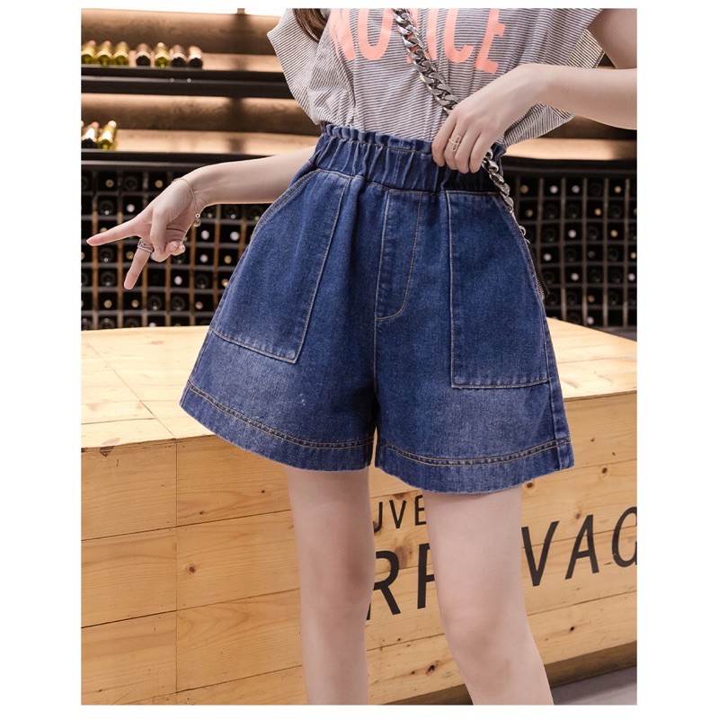 quần short big size màu xanh lưng thun túi xéo size 75-95kg