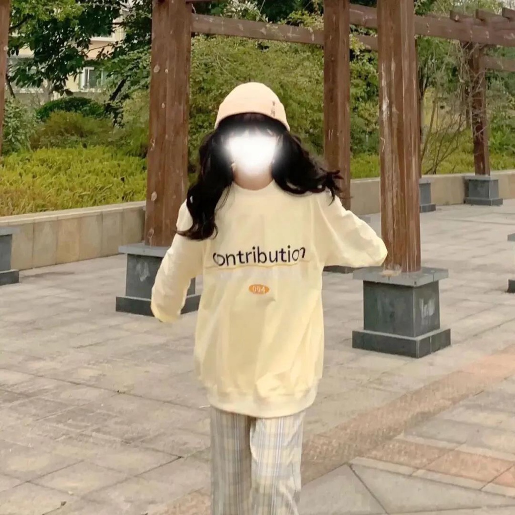 NRVP Áo Thun Nữ Dài Tay Cổ Tròn Thời Trang Hàn