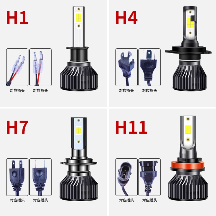 Một đôi Bóng led đèn pha cos HCL chân cắm H7 H1 H4 H3 cho xe oto