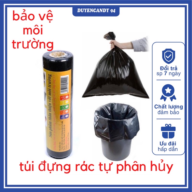 Túi đựng rác đen tự phân hủy Sài Gòn —— cuộn 500g