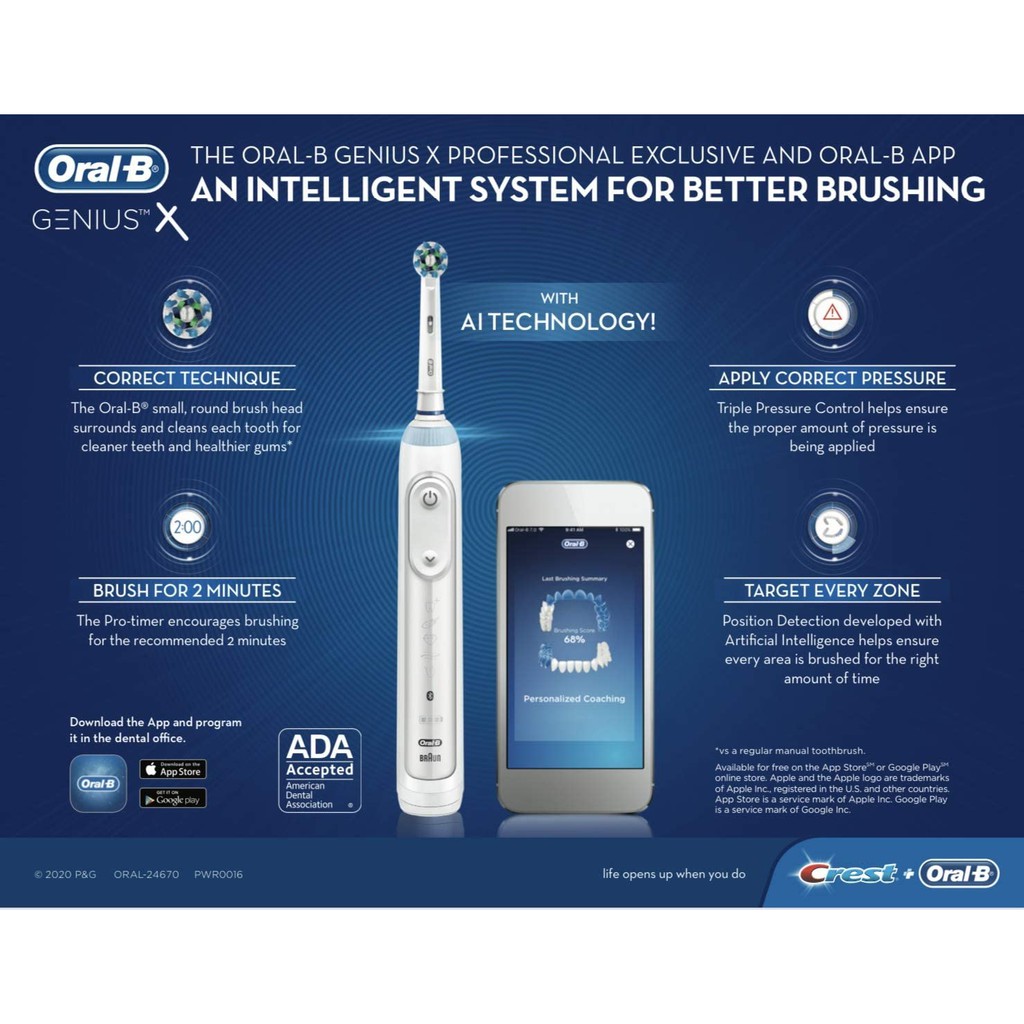 Bàn chải đánh răng điện Oral-B Genius X Limited Rechargeable Toothbrush [Hàng Đức]