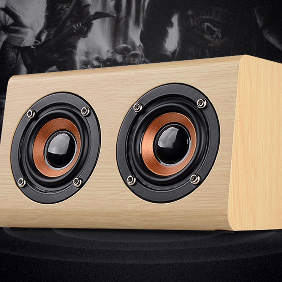 Loa Nghe Nhạc Không Dây Bằng Gỗ W7 Âm Thanh Hifi