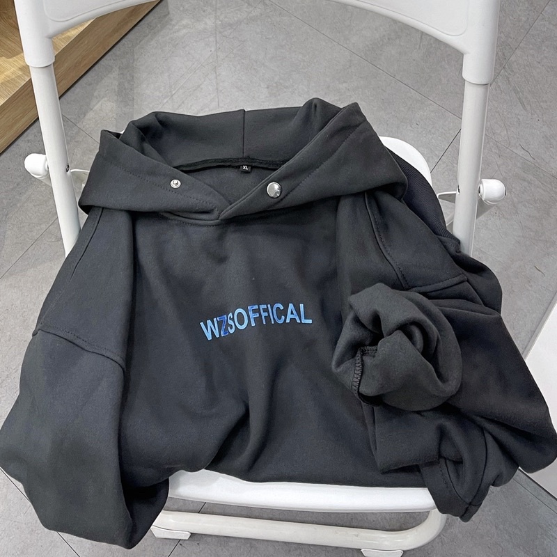 áo Hoodie nỉ WZSOFF màu đen xám unisex ảnh thật SSSTore ( nam nữ mặc đều được ) | BigBuy360 - bigbuy360.vn