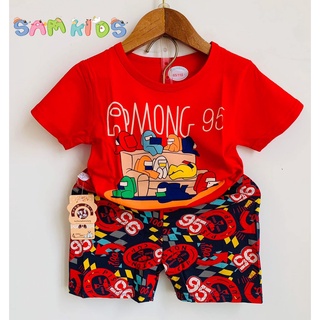 Bộ cộc tay cá tính cotton xuất hàn cho bé