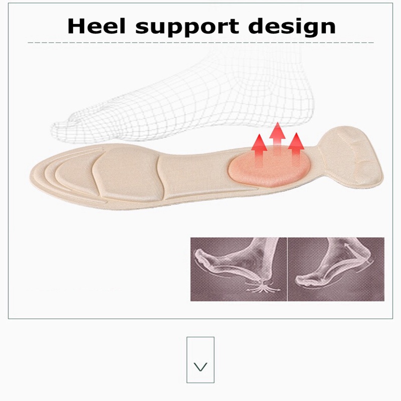 1 Cặp Đế Lót Giày Cao Gót Kiểu Chữ T Mềm Mại Vô Hình 7D Cho Nữ