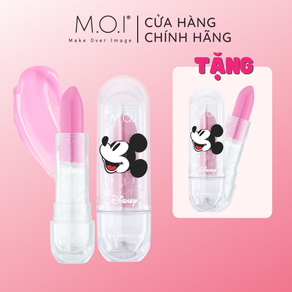 [1 TẶNG 1] Son dưỡng M.O.I Cosmetics Mickey's Magic Lips trong suốt, màu hồng, mùi thơm, cấp ẩm và mềm mượt 3.3g