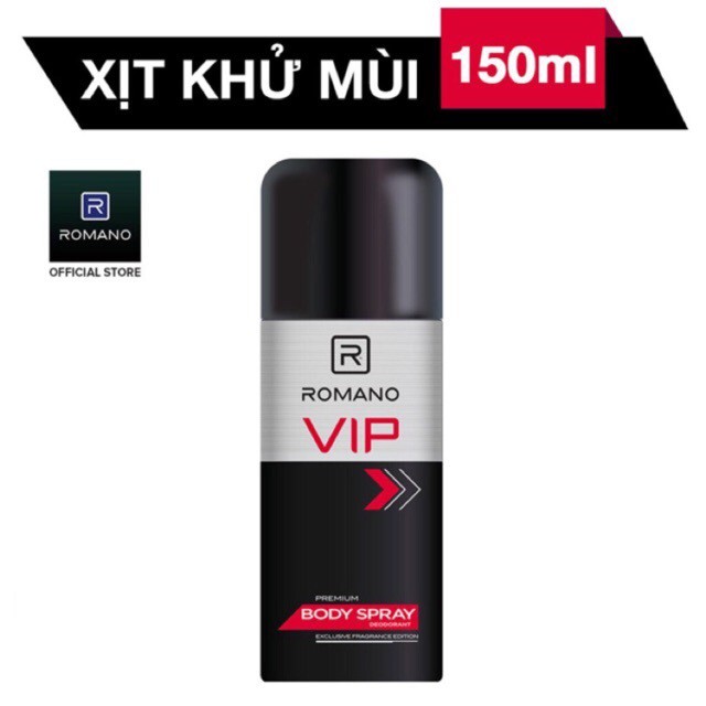 Xịt khử mùi Romano Vip Lịch lãm chai 150ml