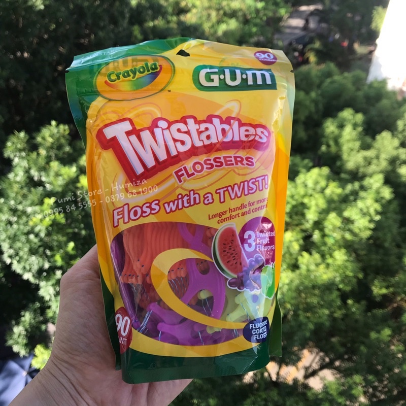 Tăm chỉ nha khoa cho bé Gum Crayola Twistables 90 cái