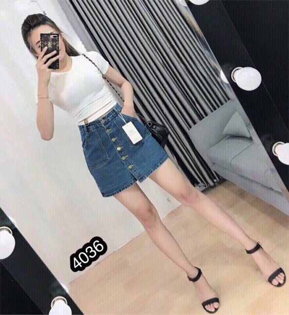 🍭[Form Rộng] Chân Váy Jeans 2 Túi Hông 4035-4036 | BigBuy360 - bigbuy360.vn