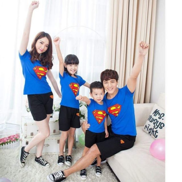 Áo gia đình siêu nhân, giá tận xưởng, chất cao cấp loại 1, đủ size 7 đến 110 kg