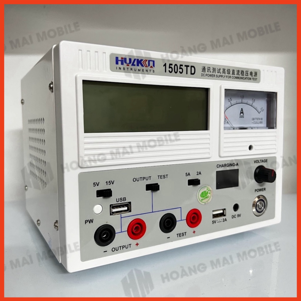 Máy cấp nguồn Hua Guang 1505TD đồng hồ hiển thị cả kim và số 15V-5A
