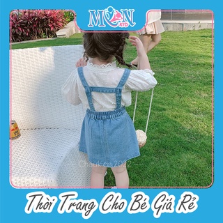 Váy Yếm bò jean Monmonkid kèm áo xinh cho bé gái