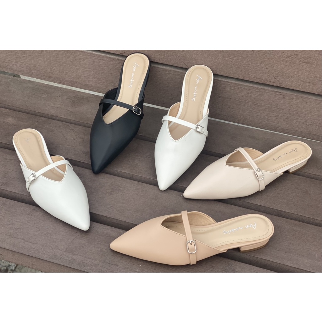 Giày nữ Annmodels đế xẹp sục mũi nhọn kiểu dáng marỵjane thời trang phong cách Hàn Quốc_SUC331XM