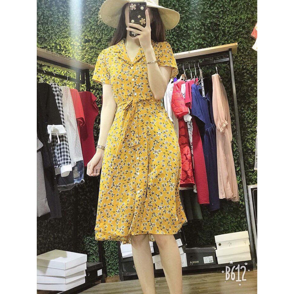 🌸Váy xoè cổ vest thắt dây nơ CC89