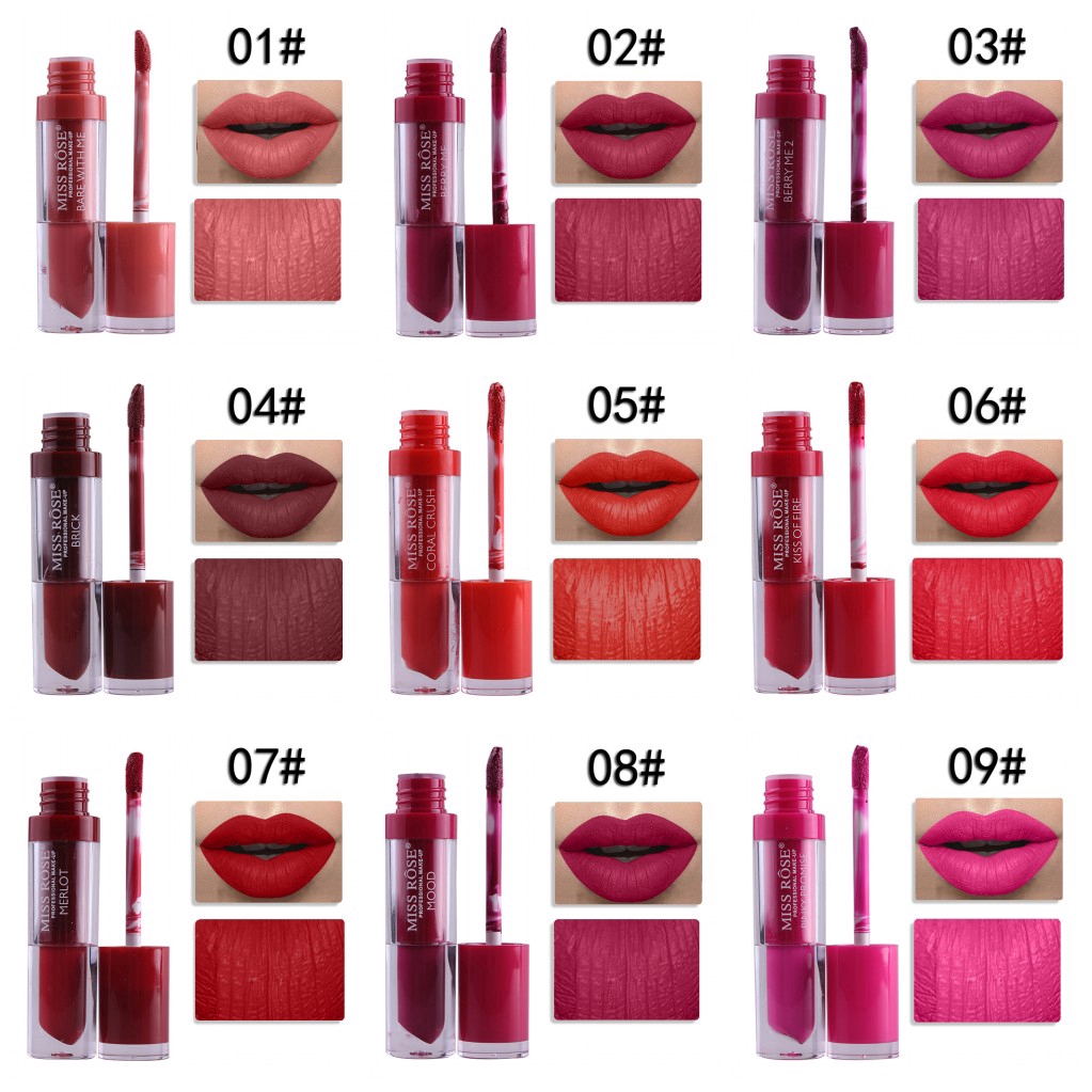 【TGS】(Son bóng)20 Color Liquid Lip Glaze Waterproof  Long-lasting Lipstick Non-stick Cup Lip Gloss Metallic Lipsticks