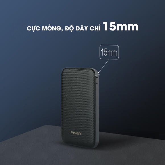 Sạc dự phòng Pisen Mini 5000mAh, nhỏ gọn, tiện lợi - Hàng chính hãng, bảo hành 24 tháng (Pisen CarePlus)