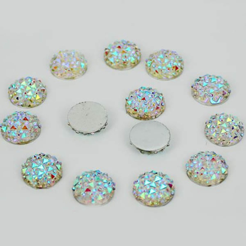 Bộ 40 Hình Trái Tim/Tròn/Bông Hoa Bằng Nhựa AB 12mm Trang Trí Đồ Thủ Công