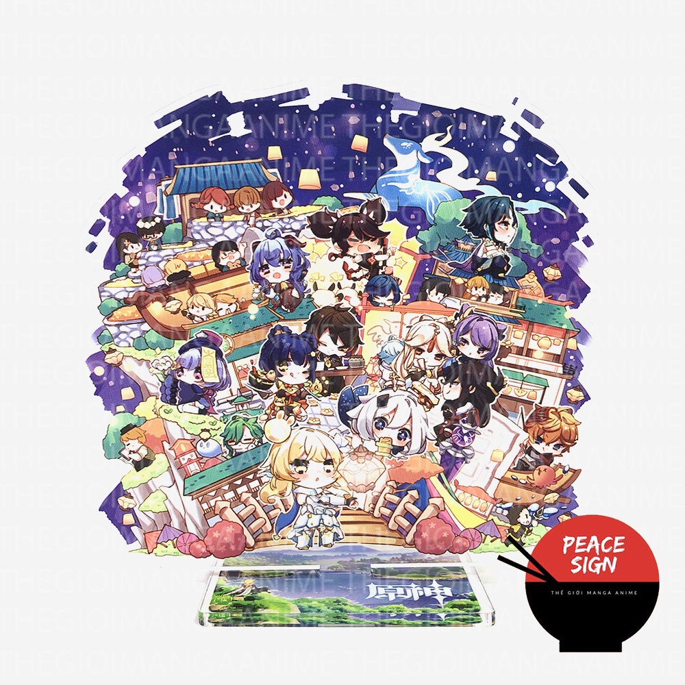Mô hình mica standee game GENSHIN IMPACT nhiều mẫu anime chibi group