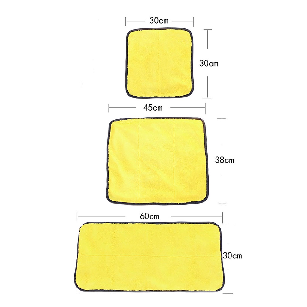 Khăn lau xe ô tô microfiber chuyên dụng lau rửa xe đa năng 2 mặt vàng xám siêu thấm dày dặn không đổ lông VuaAuto