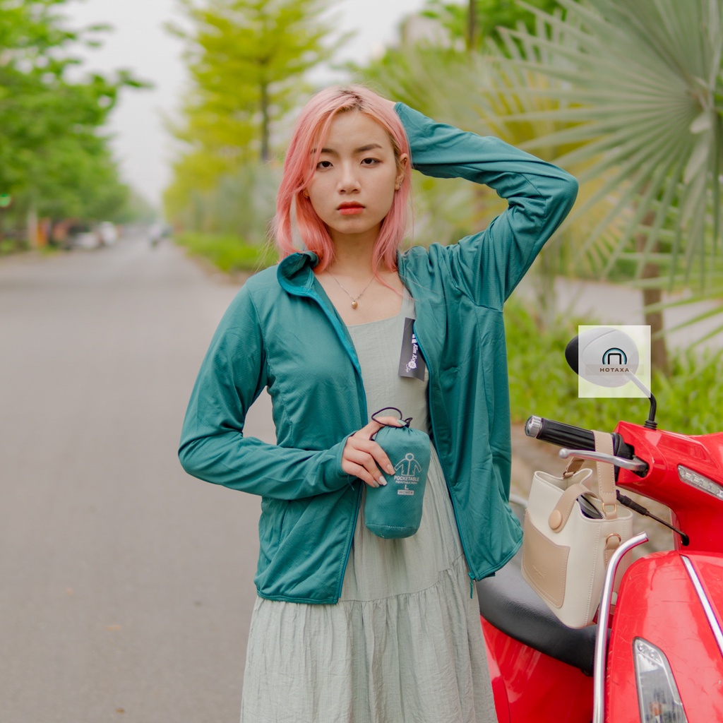 Áo chống nắng nữ dày dặn chống tia UV co dãn 4 chiều thông hơi thời trang vải kim cương siêu mát HOTAXA