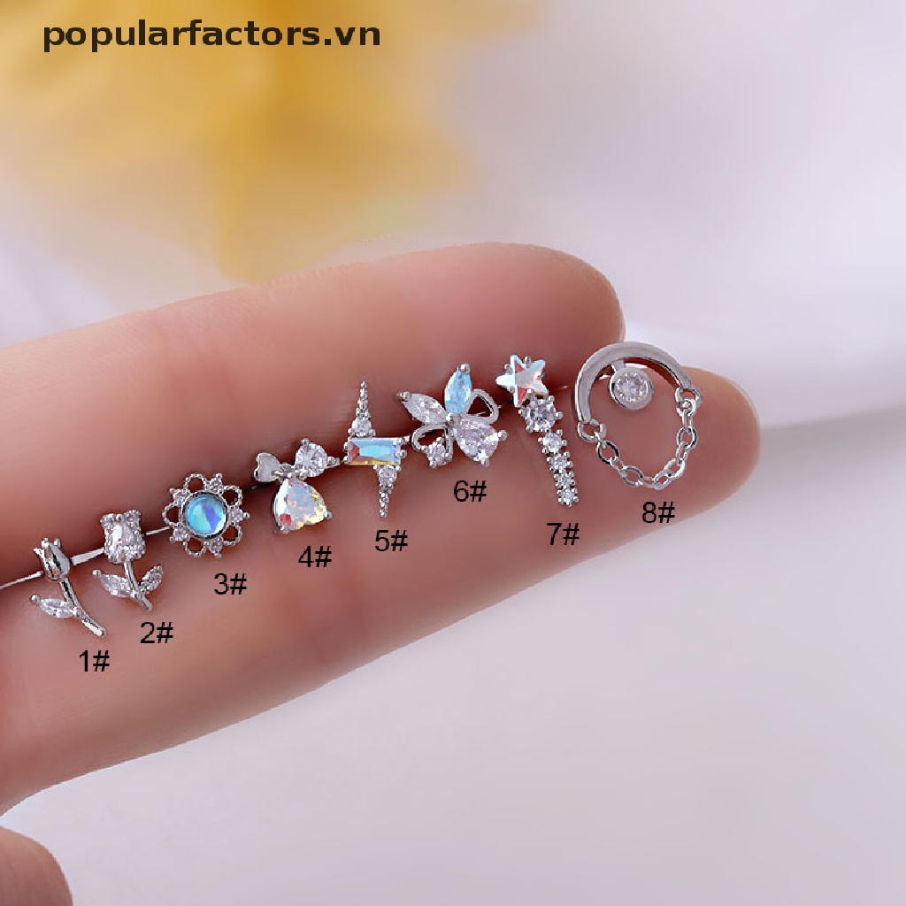 Bông tai dạng xỏ bằng thép không gỉ đáng yêu cá tính