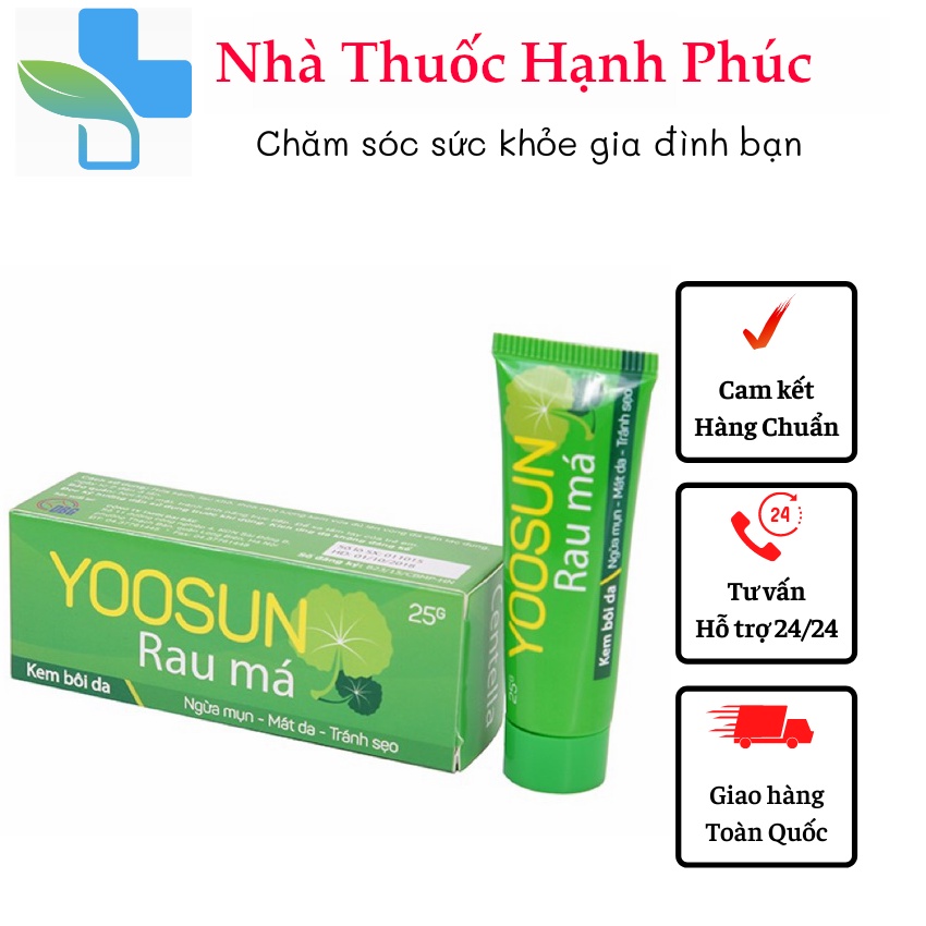 Kem bôi da Yoosun Rau Má - Dịu mẩn ngứa, ngừa mụn, mát da, tránh sẹo 25g/ tuýp