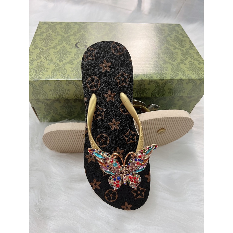Dép Lào Nữ Dép Kẹp Nữ Mẫu Gc Charm Bướm