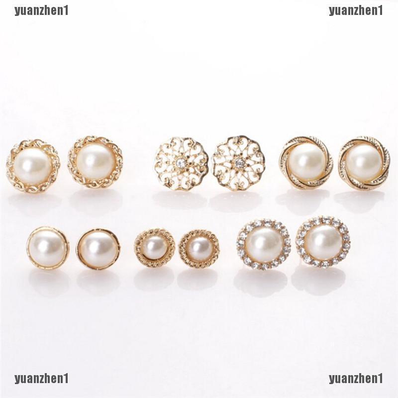 Set 6 Cặp Hoa Tai Kiểu Dáng Thời Trang Cá Tính Cho Nữ