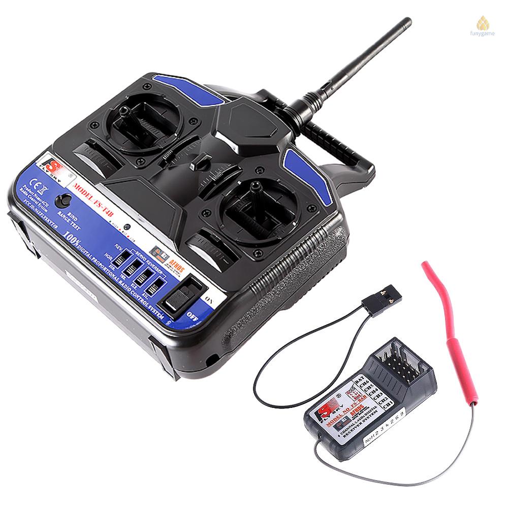 Bộ Truyền Và Nhận Tín Hiệu Flysky FS-T4B 2.4G 4CH FS-R6B Cho Máy Bay Điều Khiển Từ Xa