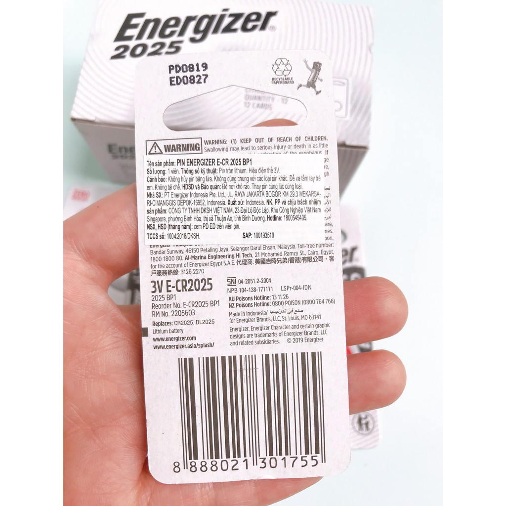 Pin Cúc Áo Energizer CR2025 – Pin Lithium 3V