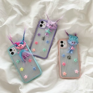Case Vỏ▨✚The same Troll doll Iphone11proMax mobile phone case is suitable for Apple 7/8plus transparent XR shell