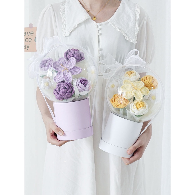 [diy] Bó Hoa Hồng Đan Tay Và Hoa Hướng Dương Dệt Kim Thủ Công Làm Quà Tặng Ngày Nhà Giáo#hoa len móc#đan len handmade#hoa len