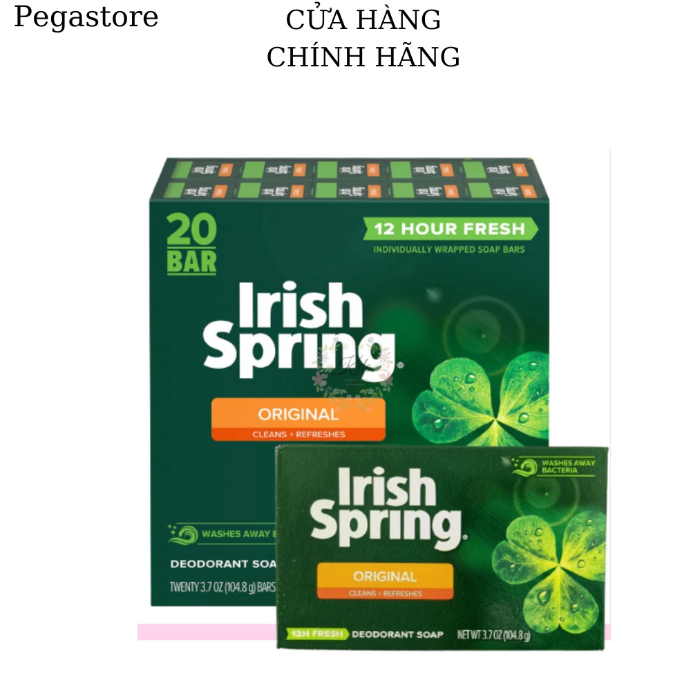 Xà bông cục Irish Spring Mỹ Deodorant Soap Original - Xà bông tắm Spring 104.8g