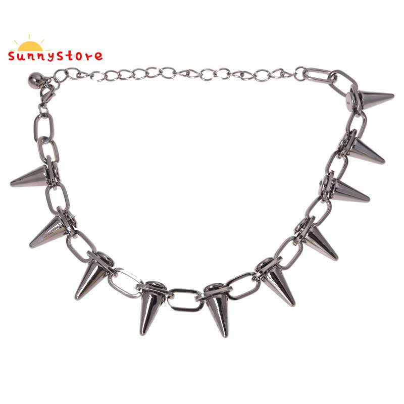 Vòng cổ choker đinh tán phong cách Punk phá cách