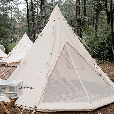 Lều Trại Cắm trại nhiều người ngoài trời cắm trại dày bằng vải cotton kim tự tháp Naturehike
