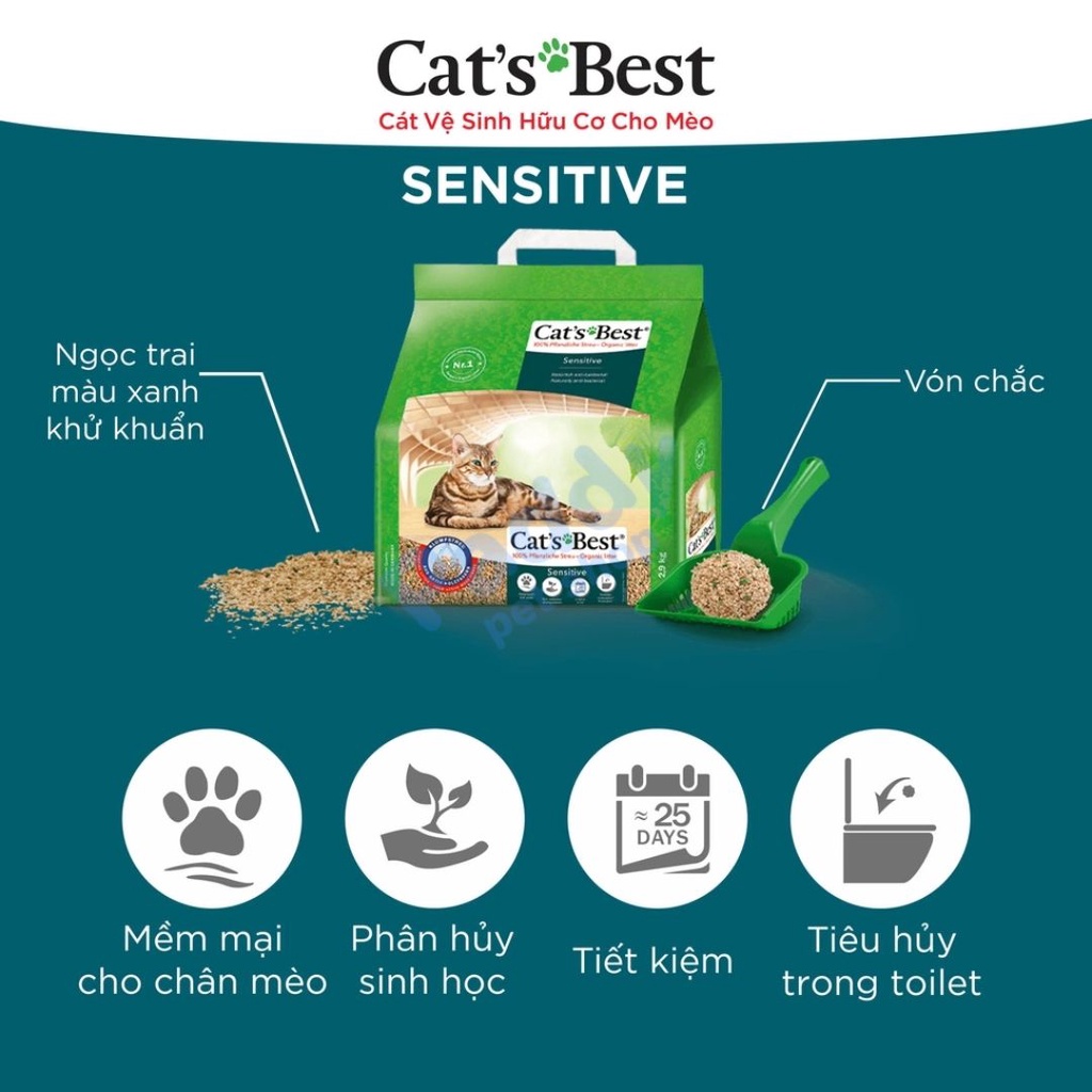 Cát Gỗ Cho Mèo Cat's Best Siêu Thấm Hút & Kháng Khuẩn