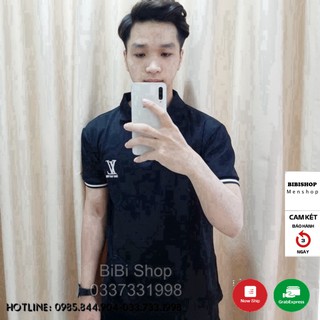   ẢNH THẬT  Áo Thun Nam Cổ Bẻ Áo Polo Nam Thêu Logo LV Cao Cấp BB13 