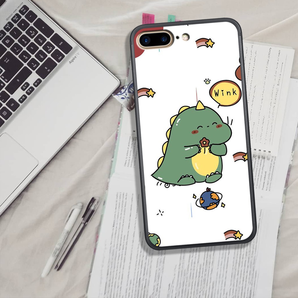 ỐP LƯNG  IPHONE 6 PLUS/7 PLUS/8 PLUS, IN HÌNH CHÚ KHỦNG LONG SIÊU CUTE PHO MAI.