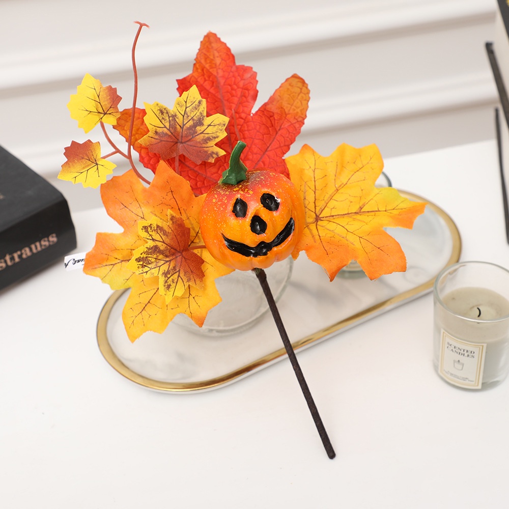 Vòng Hoa Lá Phong / Bí Ngô / Quả Thông Đỏ Dùng Trang Trí Lễ Hội Halloween