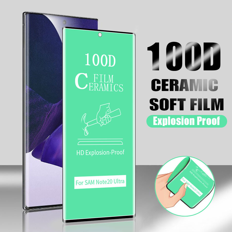 Miếng dán màn hình PET dẻo trong suốt chống trầy cho Samsung Galaxy S22 S21 Ultra S20 S10 S9 S8 Plus Note 20 10 9 8