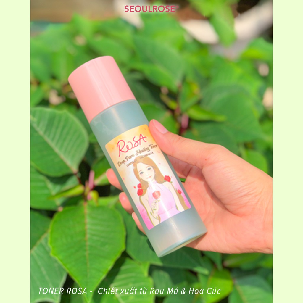 Nước hoa hồng SeoulRose rosa chiết xuất rau má và hoa cúc 120ml