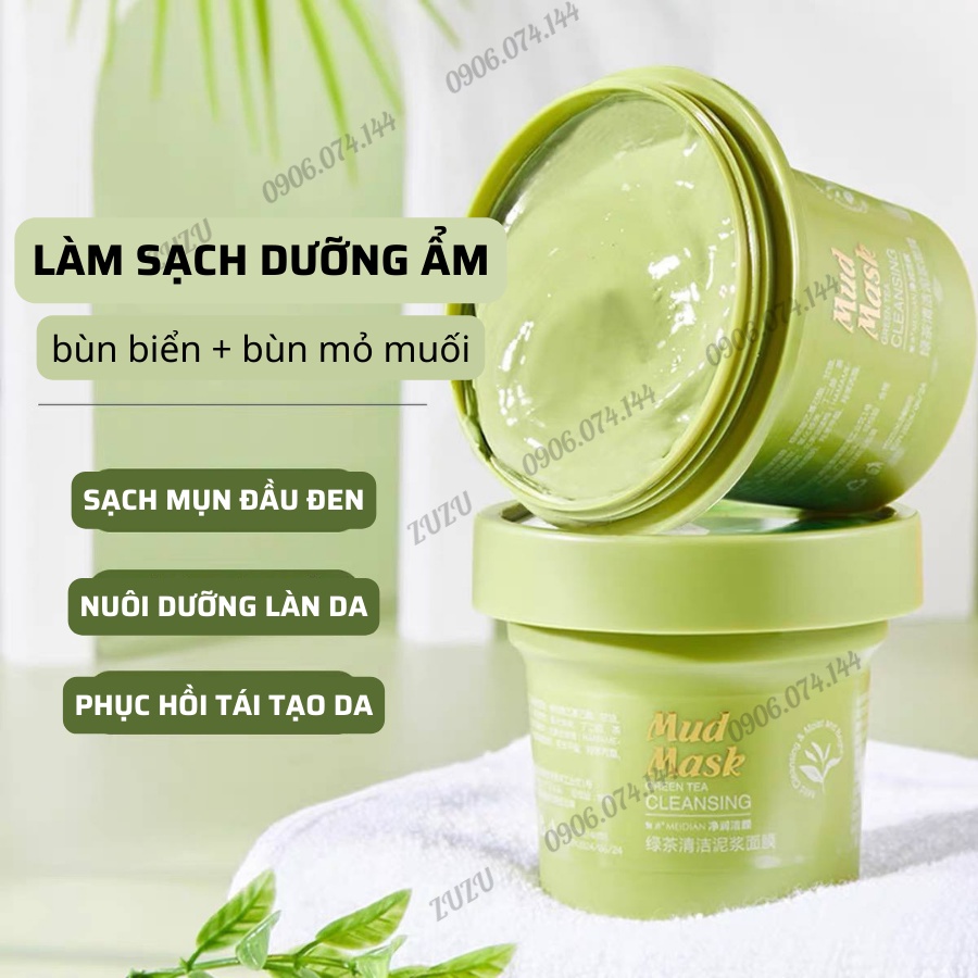 Mặt Nạ Đất Sét Trà Xanh Làm Sạch Sâu Giảm Mụn Đầu Đen làm sạch lỗ chân lông sáng da SAM