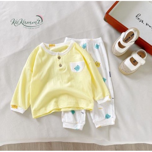 Set quần áo dài tay rơi bổ trụ  Kakummi