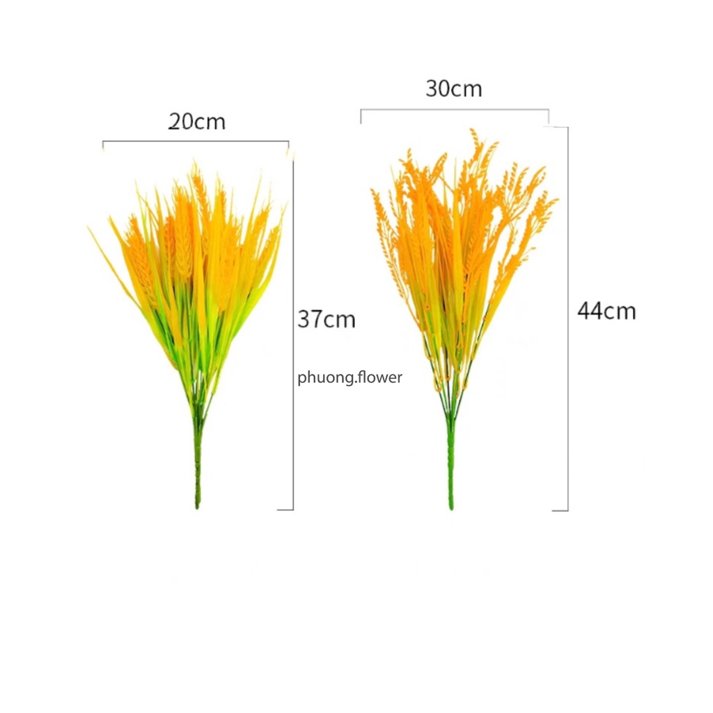 Cây lúa nhựa pvc cây lúa mì giả nhân tạo 44cm giống thật trang trí nhà cửa decor bàn làm việc siêu thị shop bán lúa gạo