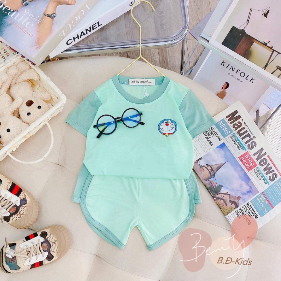 Sale sốc Bộ Cộc Tay Minky Mom Thun Lạnh  cho bé họa tiết THÊU Mic Ky xinh xắn cho bé trai bé gái 5-18kg  hàng đẹp